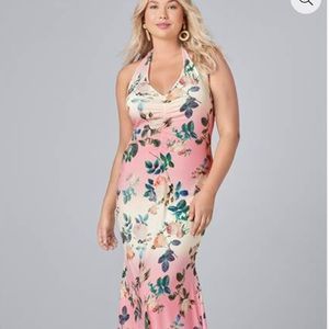 Halter print maxi dress NWT 2X